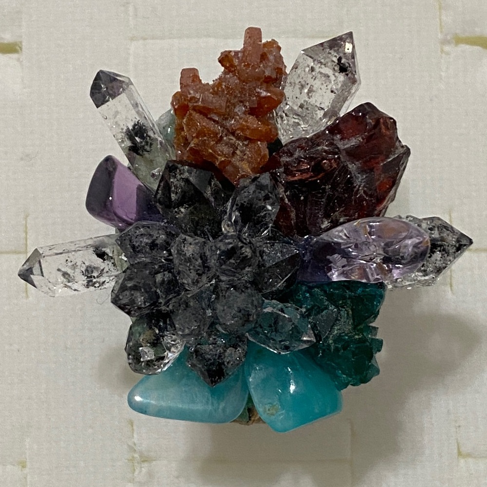 Multicolor Crystal Cluster Statement Ring - image 4